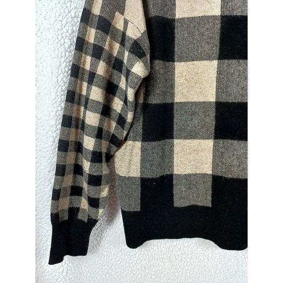 Cynthia Rowley Buffalo Plaid Check Pullover Crewneck Knit Sweater Women's Size L - Picture 4 of 8